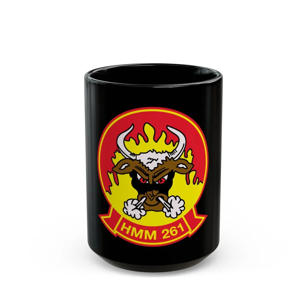 HMM 261 (USMC) Black Coffee Mug-15oz-Go Mug Yourself