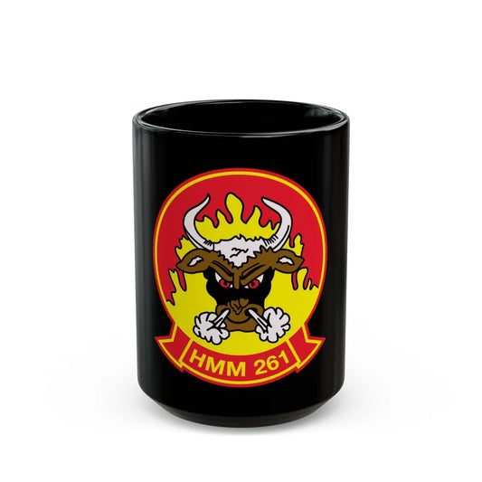 HMM 261 (USMC) Black Coffee Mug-15oz-Go Mug Yourself