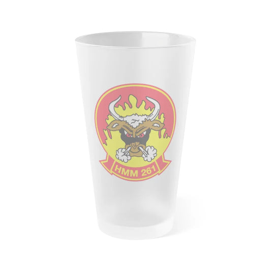 HMM 261 (USMC) Frosted Pint Glass 16oz-Go Mug Yourself