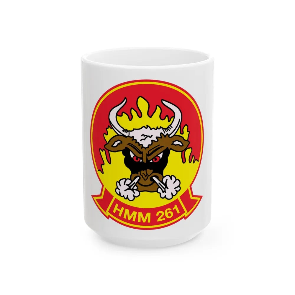 HMM 261 (USMC) White Coffee Mug-15oz-Go Mug Yourself