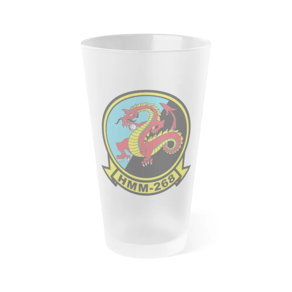 HMM 268 alt (USMC) Frosted Pint Glass 16oz-Go Mug Yourself