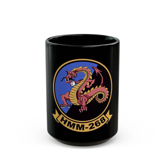 HMM 268 (USMC) Black Coffee Mug-15oz-Go Mug Yourself