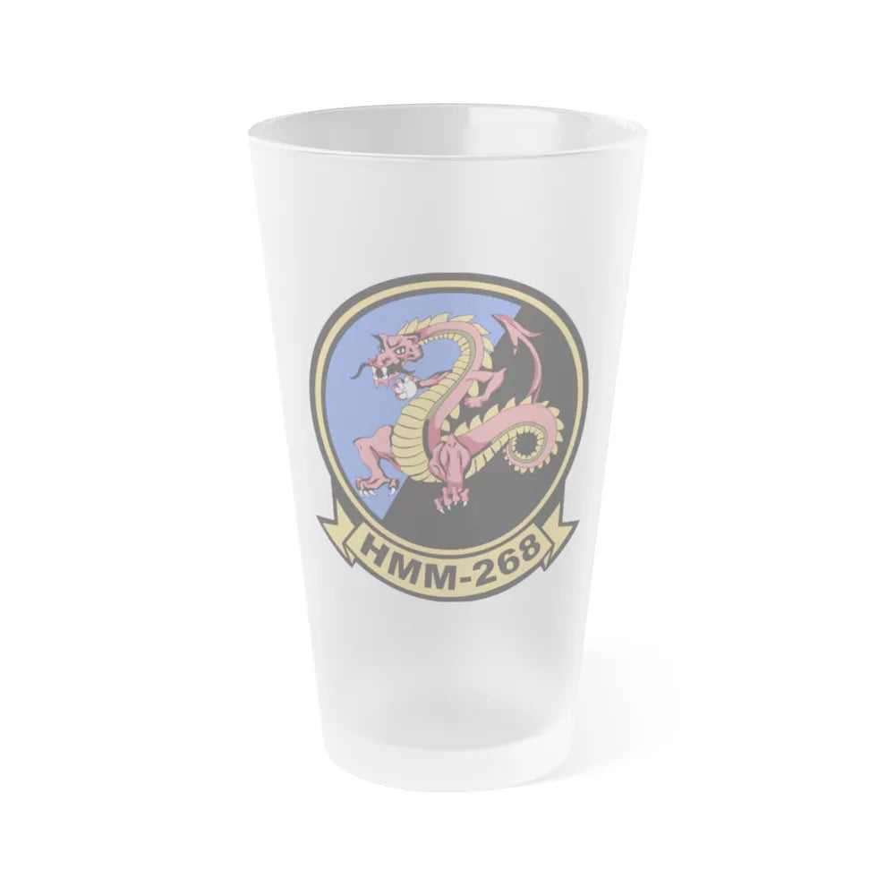 HMM 268 (USMC) Frosted Pint Glass 16oz-Go Mug Yourself