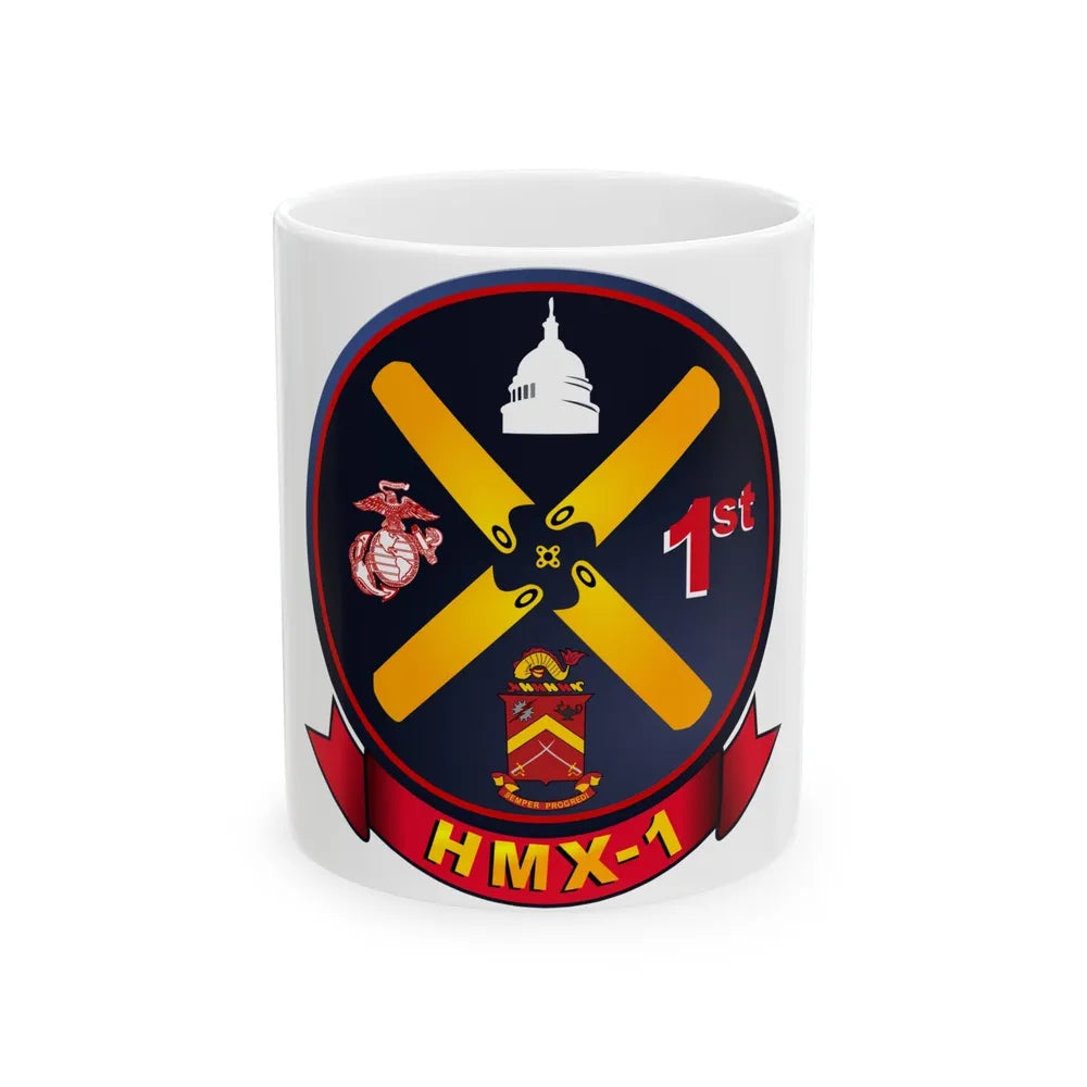 HMX 1 (USMC) White Coffee Mug-11oz-Go Mug Yourself