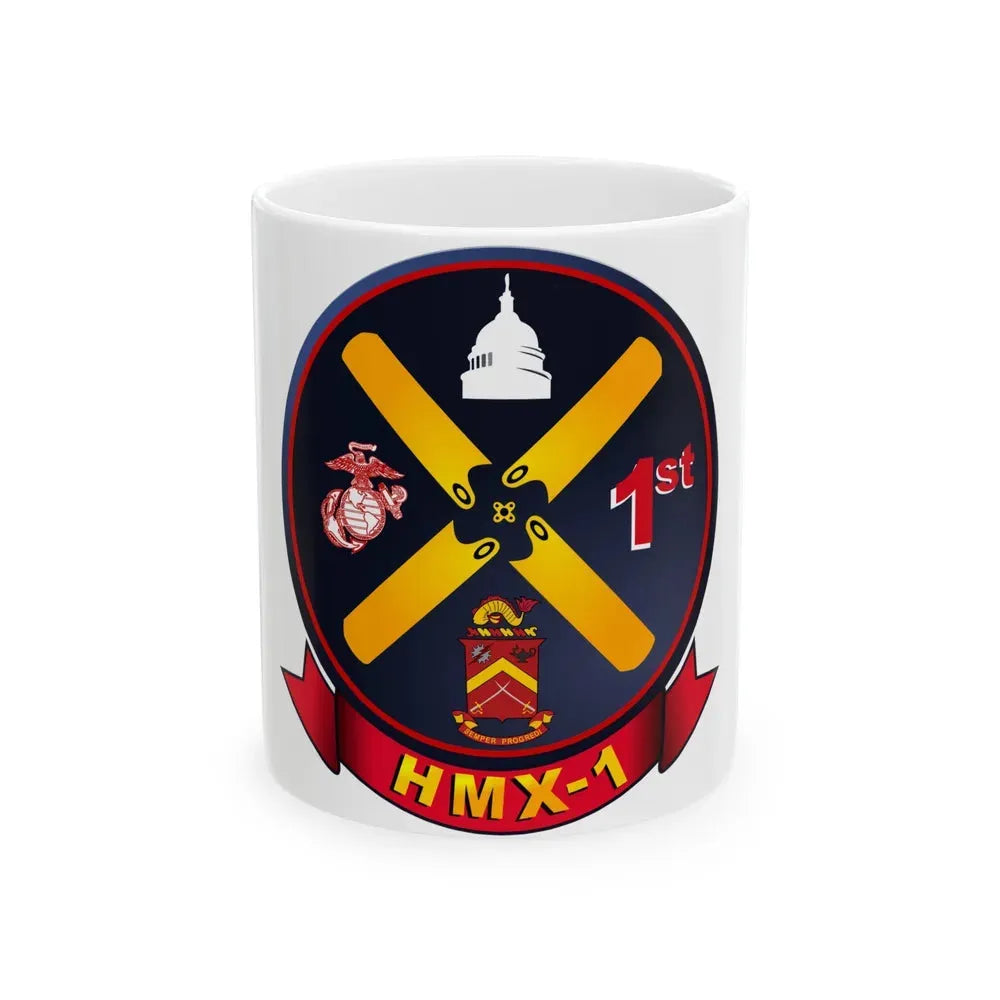 HMX 1 (USMC) White Coffee Mug 11oz - Go Mug Yourself