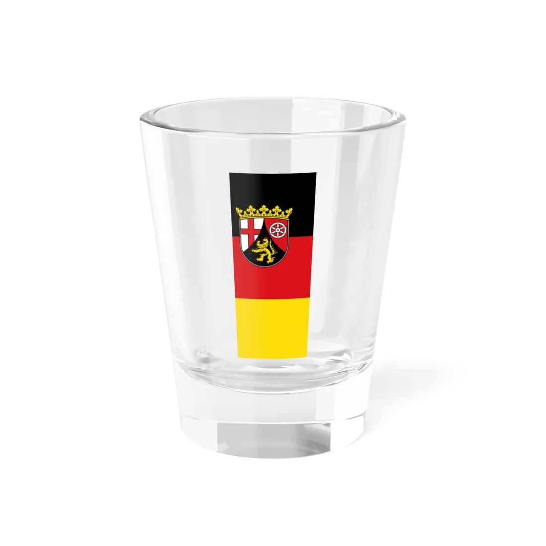 Hochformatflagge Rheinland-Pfalz mit waagerechten Streifen (Germany) Shot Glass 1.5oz 1.5oz - Go Mug Yourself