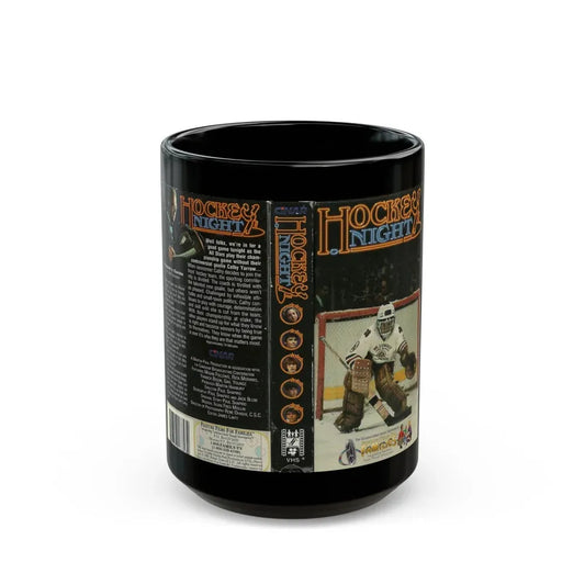 HOCKEY NIGHT (VHS COVER) - Black Coffee Mug 15oz - Go Mug Yourself