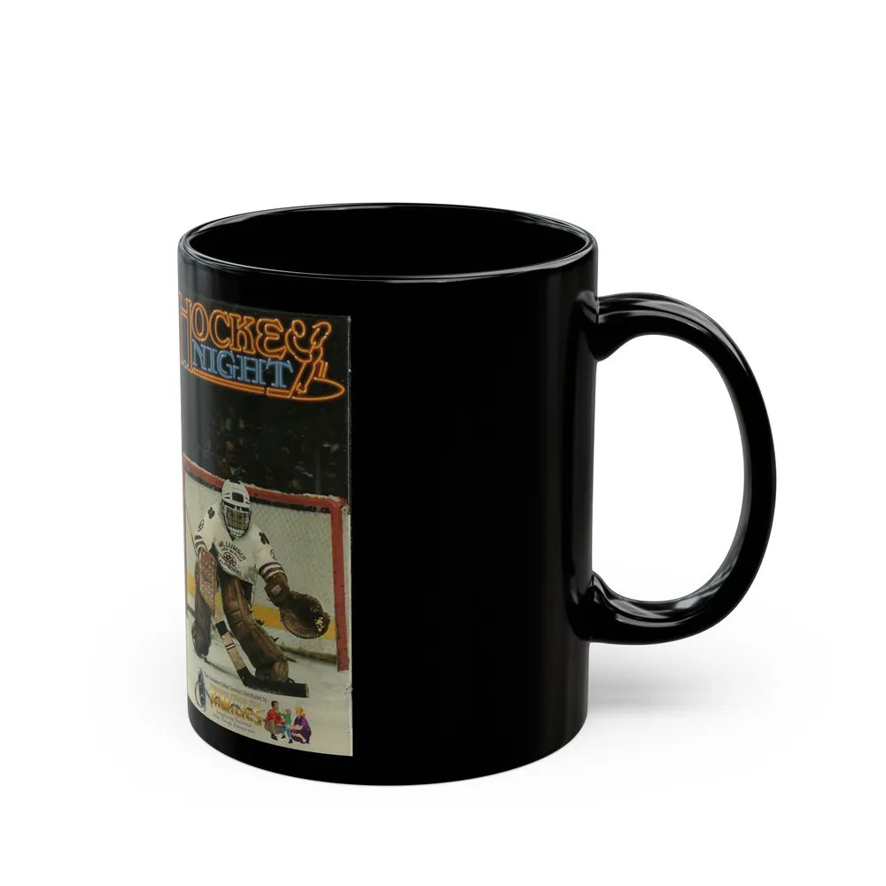 HOCKEY NIGHT (VHS COVER) - Black Coffee Mug-Go Mug Yourself