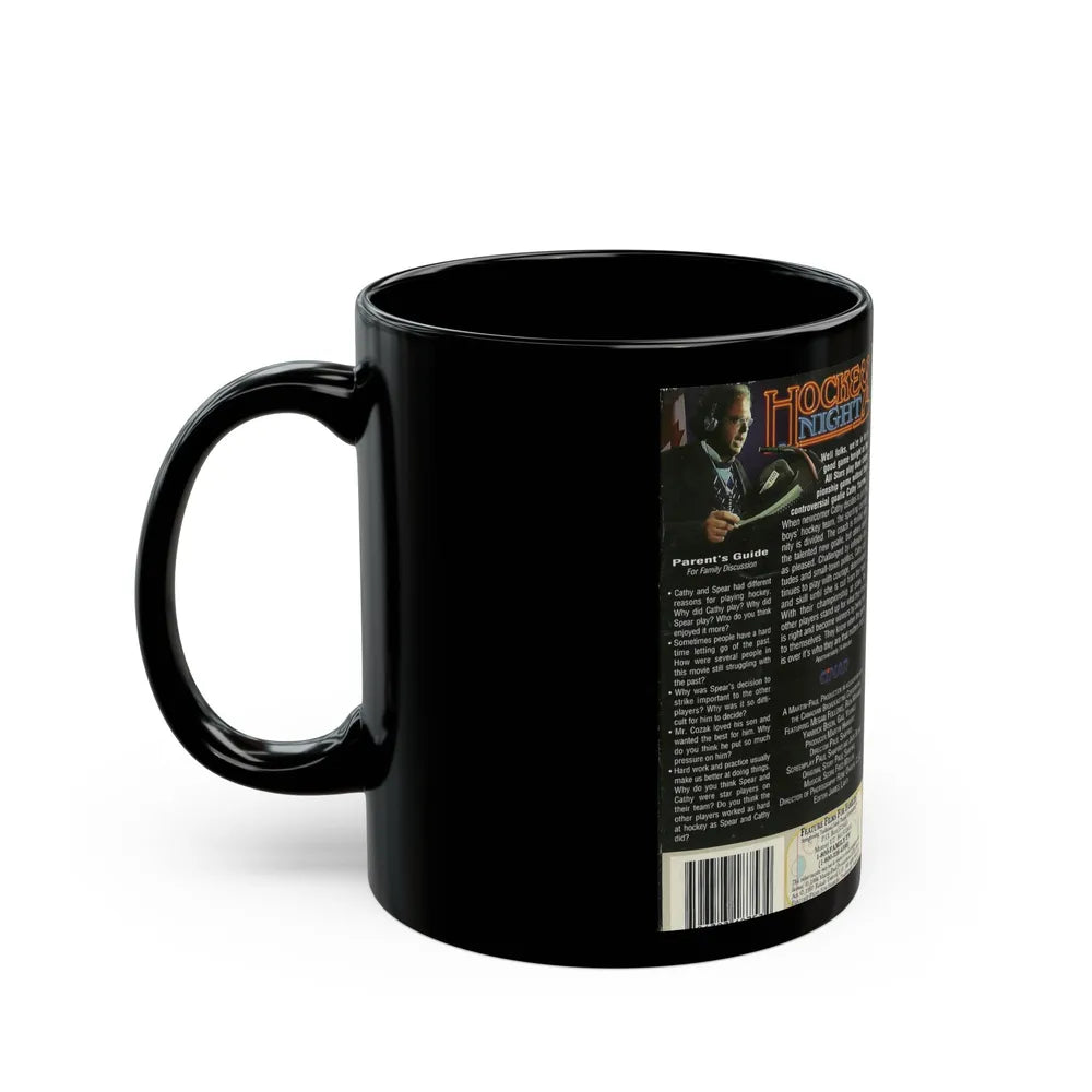 HOCKEY NIGHT (VHS COVER) - Black Coffee Mug-Go Mug Yourself