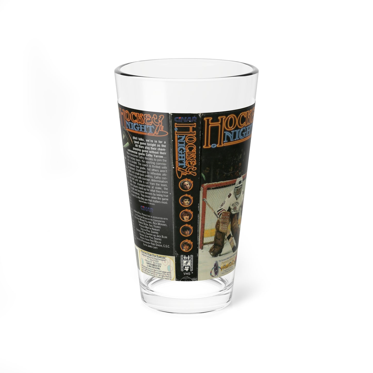 HOCKEY NIGHT (VHS COVER) Pint Glass 16oz-16oz-Go Mug Yourself