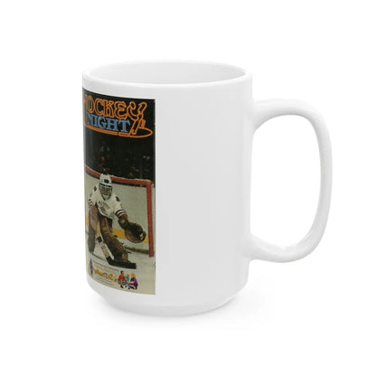 HOCKEY NIGHT (VHS COVER) - White Coffee Mug-Go Mug Yourself