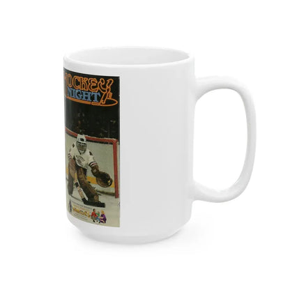 HOCKEY NIGHT (VHS COVER) - White Coffee Mug - Go Mug Yourself