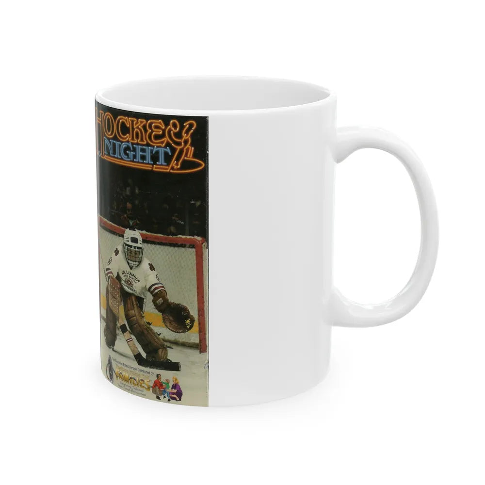 HOCKEY NIGHT (VHS COVER) - White Coffee Mug-Go Mug Yourself