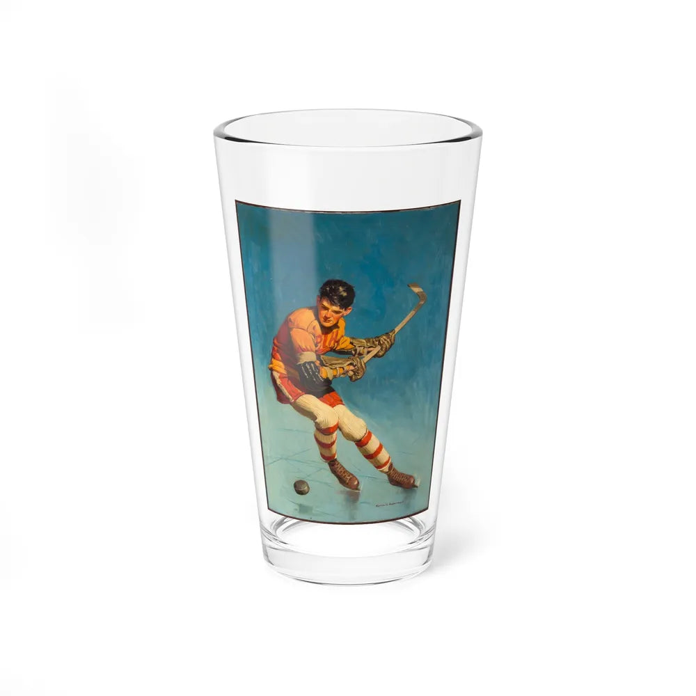 Hockey Player, circa 1935 - Pint Glass 16oz-16oz-Go Mug Yourself