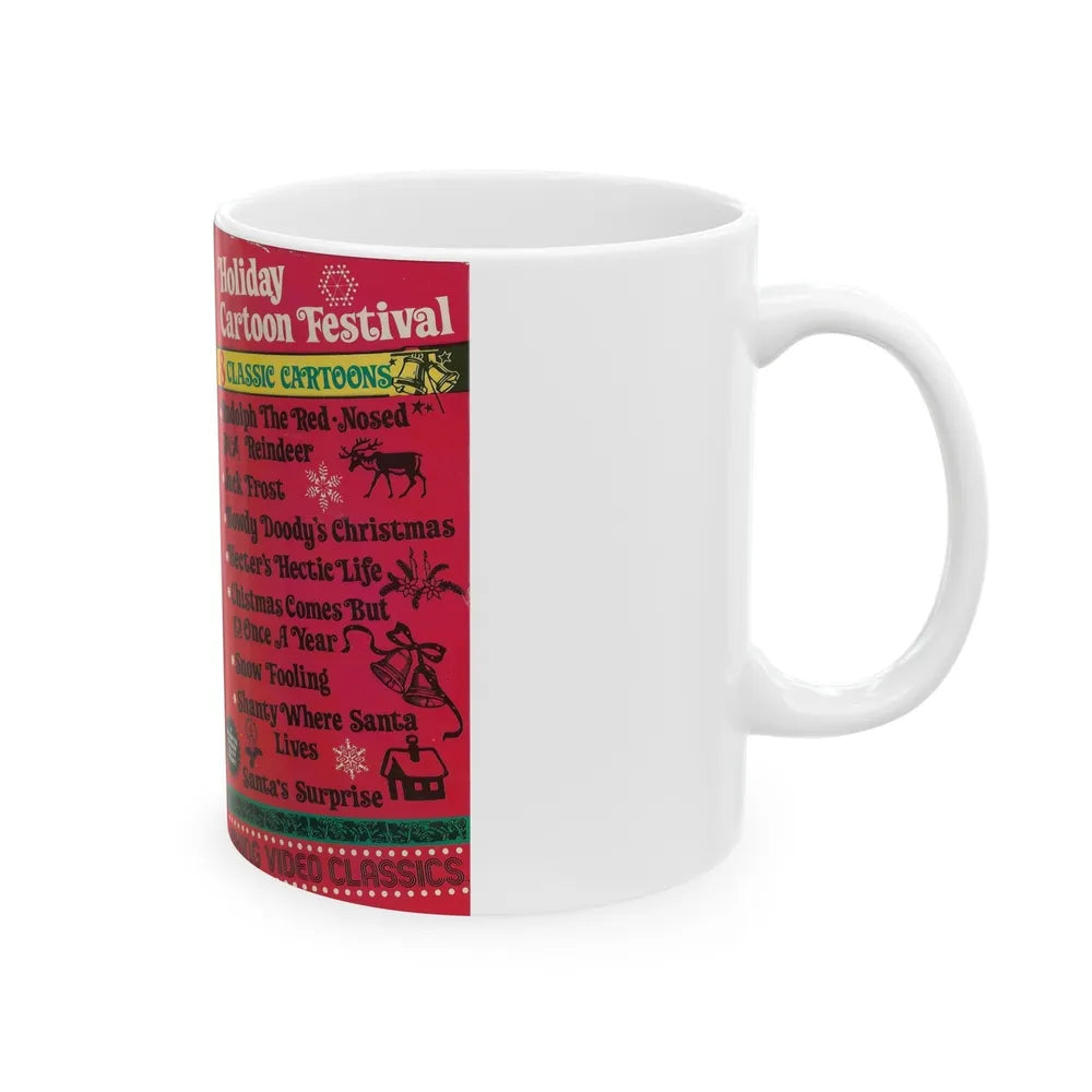 HOLIDAY CARTOON FESTIVAL (VHS COVER) - White Coffee Mug-Go Mug Yourself