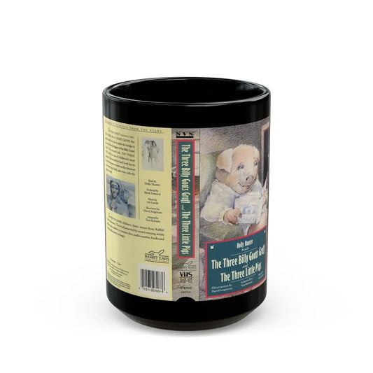 HOLLY HUNTER READS THE THREE BILLY GOATS GRUFF (VHS COVER) - Black Coffee Mug-15oz-Go Mug Yourself