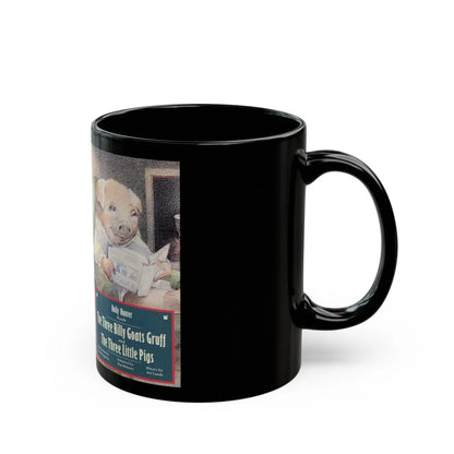 HOLLY HUNTER READS THE THREE BILLY GOATS GRUFF (VHS COVER) - Black Coffee Mug-Go Mug Yourself