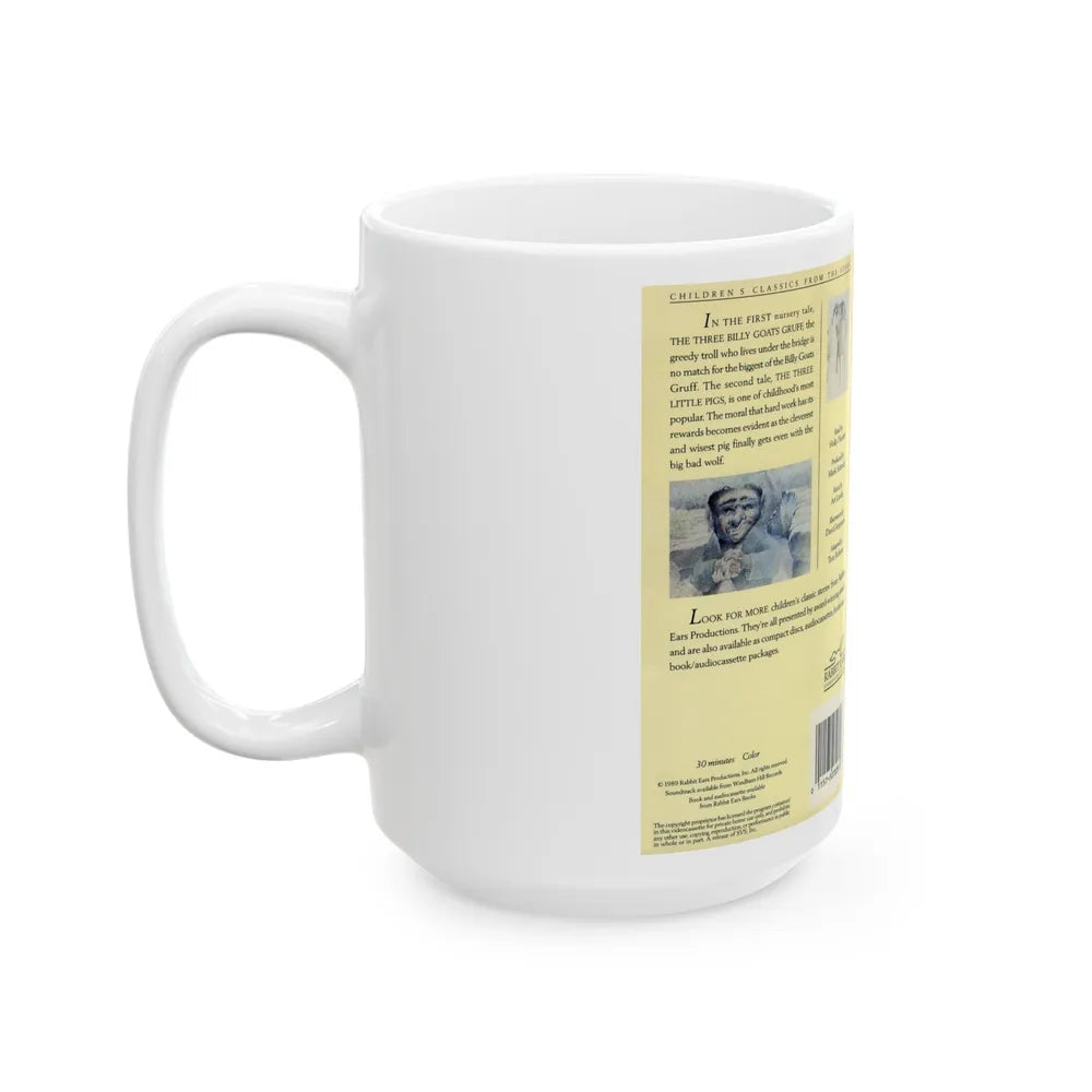 HOLLY HUNTER READS THE THREE BILLY GOATS GRUFF (VHS COVER) - White Coffee Mug-Go Mug Yourself