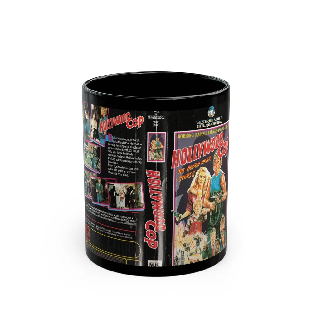 HOLLYWOOD COP (VHS COVER) - Black Coffee Mug-11oz-Go Mug Yourself