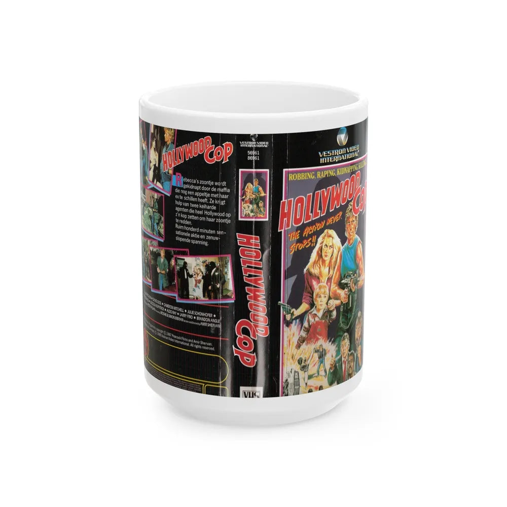 HOLLYWOOD COP (VHS COVER) - White Coffee Mug-15oz-Go Mug Yourself