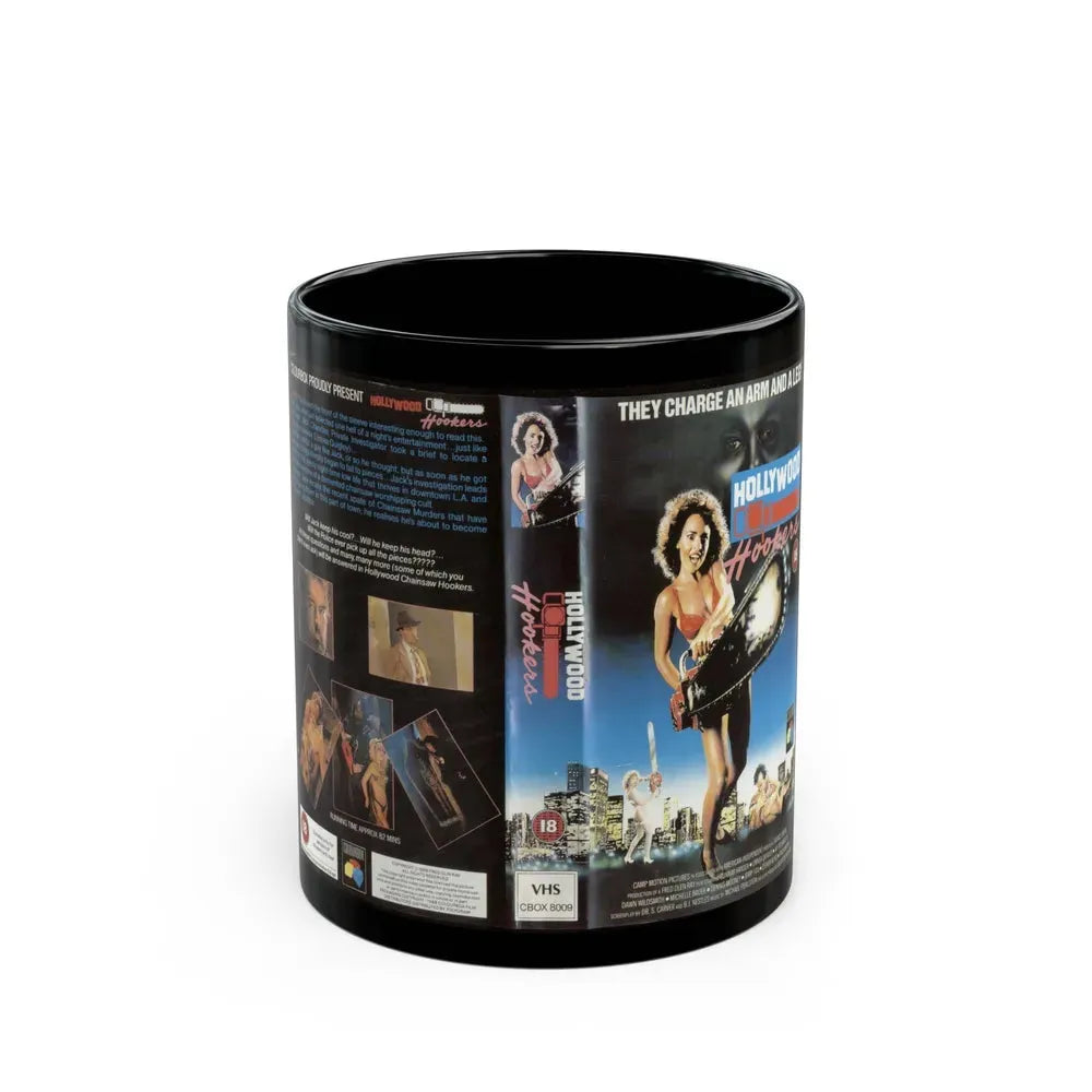 HOLLYWOOD HOOKERS (VHS COVER) - Black Coffee Mug 11oz - Go Mug Yourself