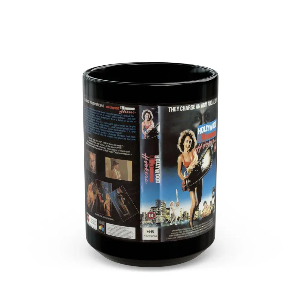 HOLLYWOOD HOOKERS (VHS COVER) - Black Coffee Mug 15oz - Go Mug Yourself