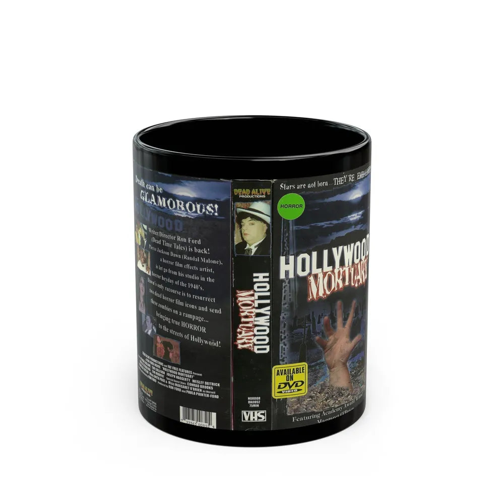 HOLLYWOOD MORTUARY (VHS COVER) - Black Coffee Mug-11oz-Go Mug Yourself