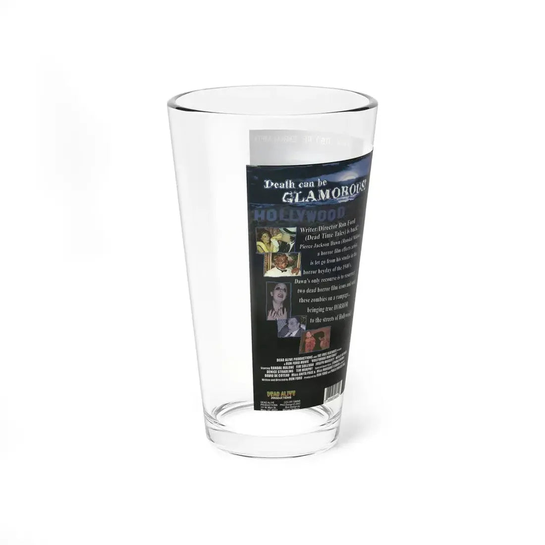HOLLYWOOD MORTUARY (VHS COVER) Pint Glass 16oz - Go Mug Yourself