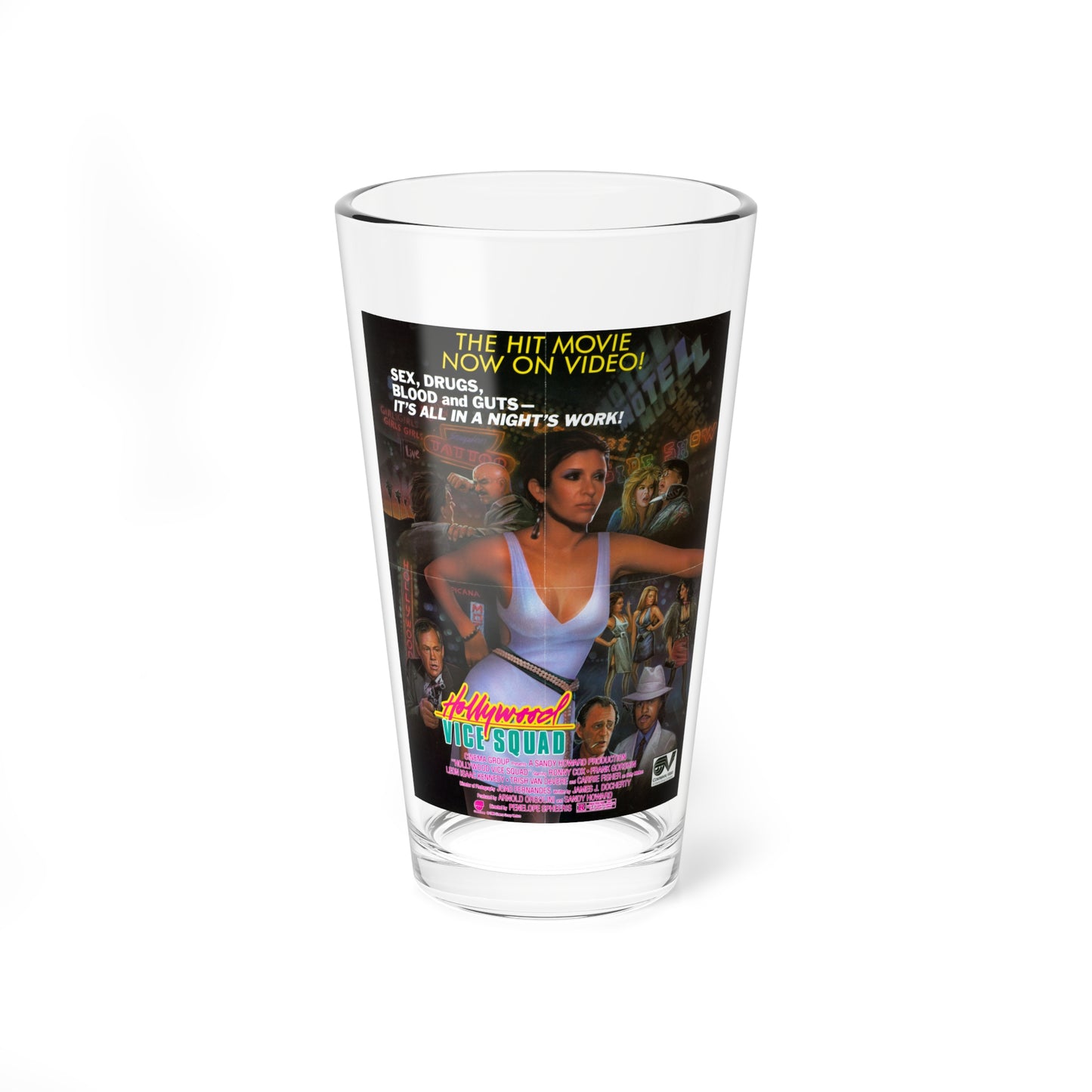 HOLLYWOOD VICE SQUAD (2) 1986 Movie Poster - Pint Glass 16oz-16oz-Go Mug Yourself