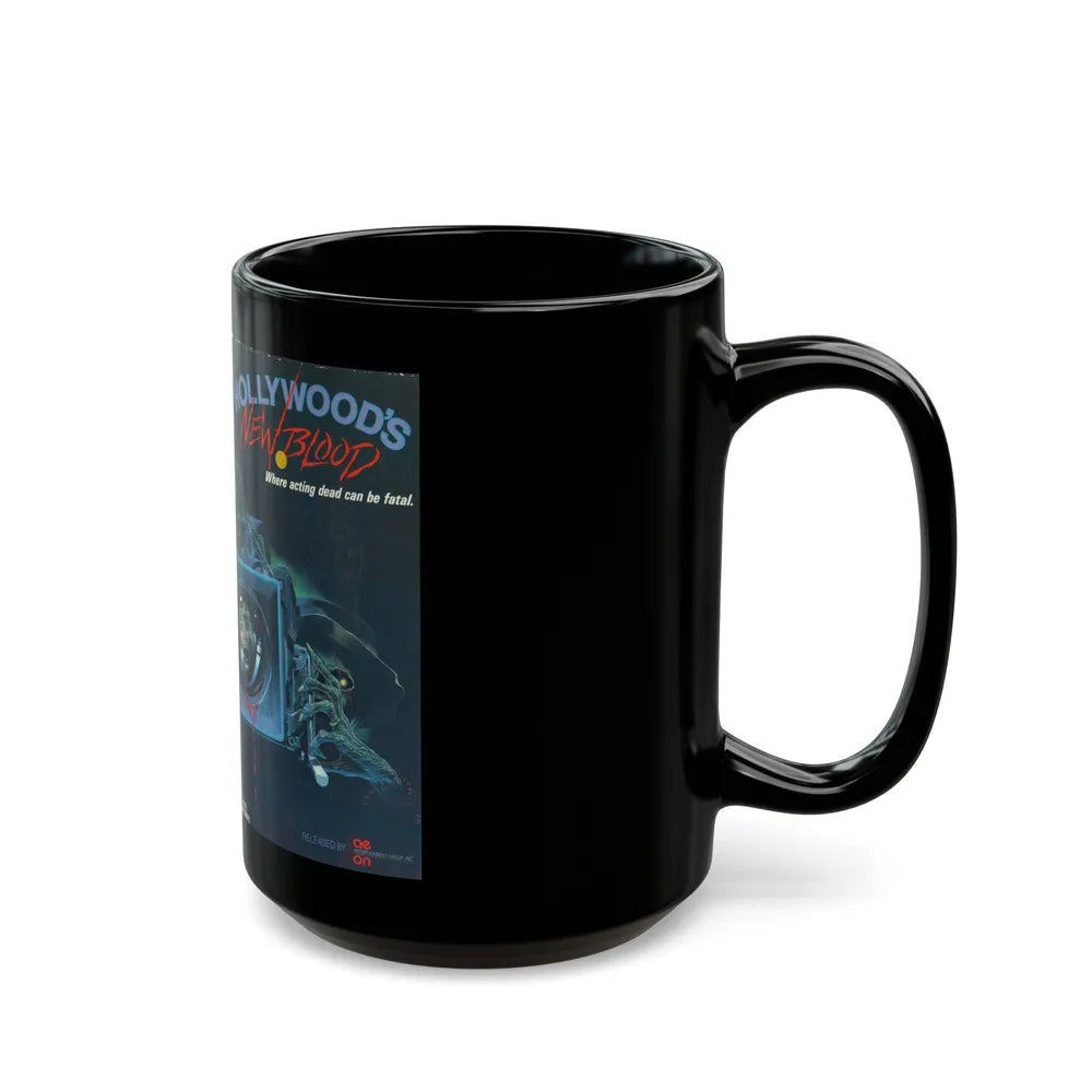 HOLLYWOODS NEW BLOOD (VHS COVER) - Black Coffee Mug-Go Mug Yourself