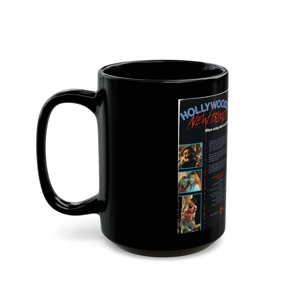 HOLLYWOODS NEW BLOOD (VHS COVER) - Black Coffee Mug-Go Mug Yourself