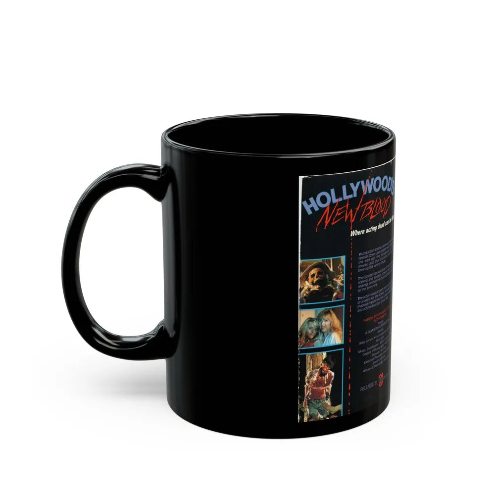 HOLLYWOODS NEW BLOOD (VHS COVER) - Black Coffee Mug-Go Mug Yourself