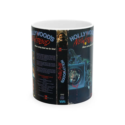 HOLLYWOODS NEW BLOOD (VHS COVER) - White Coffee Mug-11oz-Go Mug Yourself