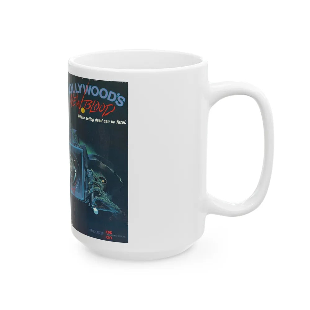 HOLLYWOODS NEW BLOOD (VHS COVER) - White Coffee Mug-Go Mug Yourself