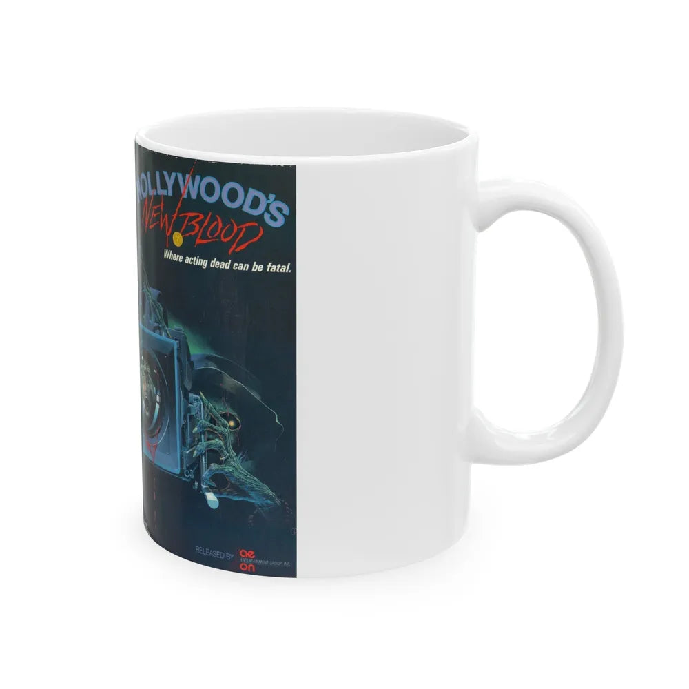 HOLLYWOODS NEW BLOOD (VHS COVER) - White Coffee Mug-Go Mug Yourself