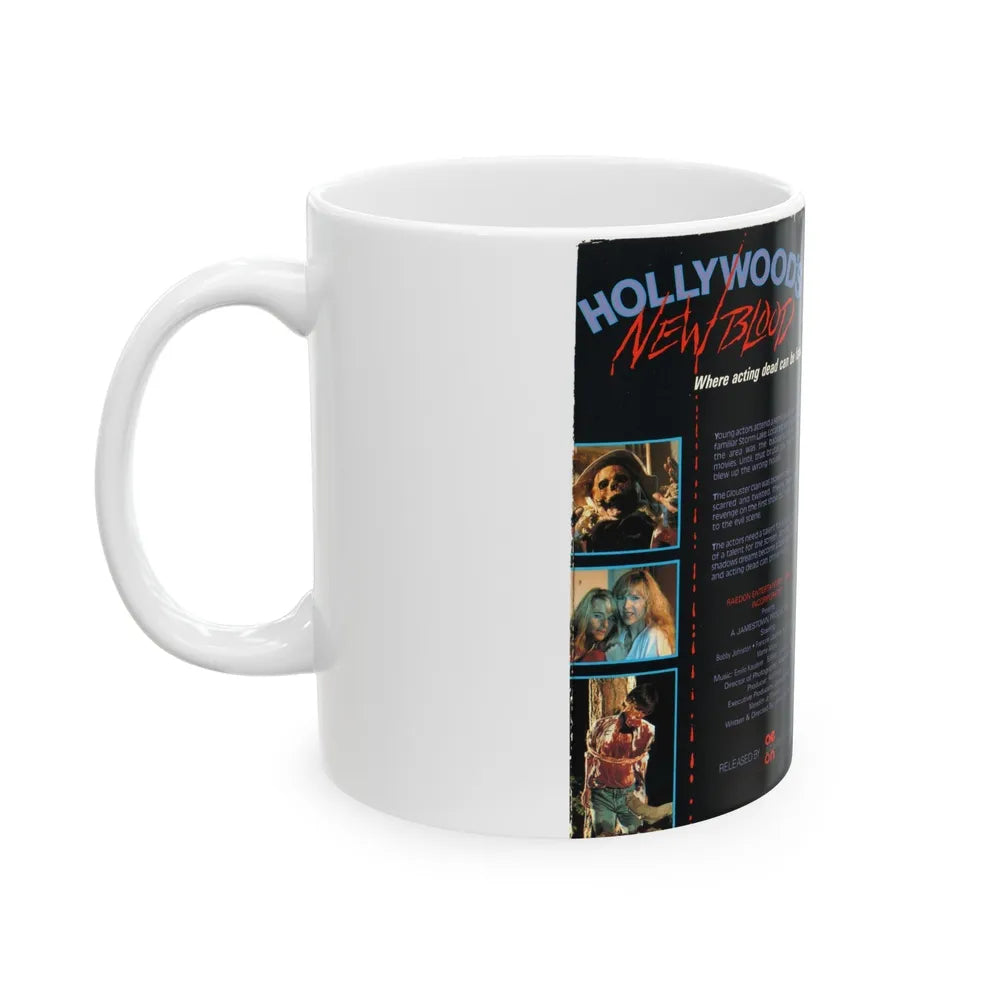 HOLLYWOODS NEW BLOOD (VHS COVER) - White Coffee Mug-Go Mug Yourself