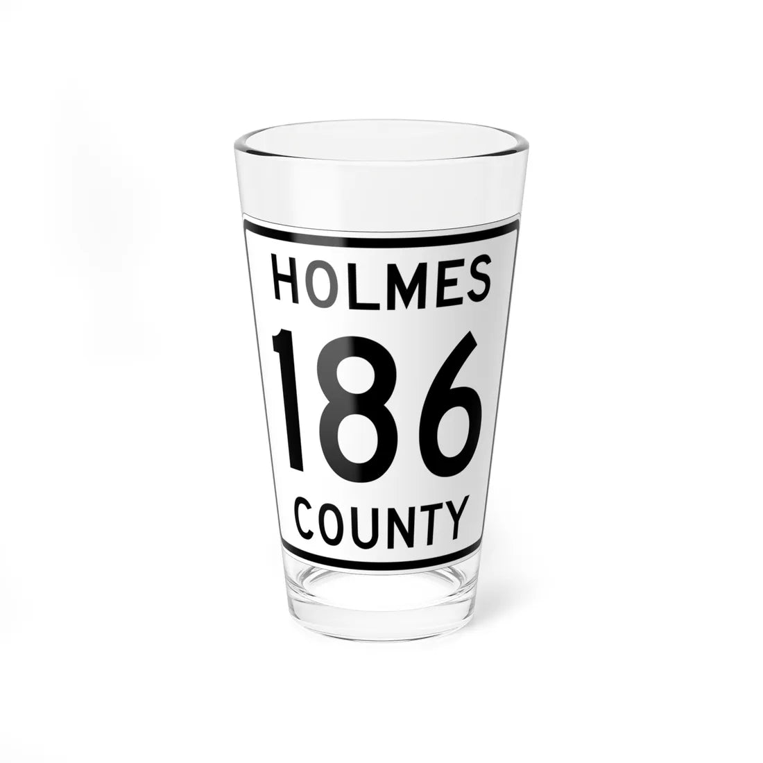 Holmes County Route 186 OH (Ohio) (Road Sign) Pint Glass 16oz 16oz - Go Mug Yourself