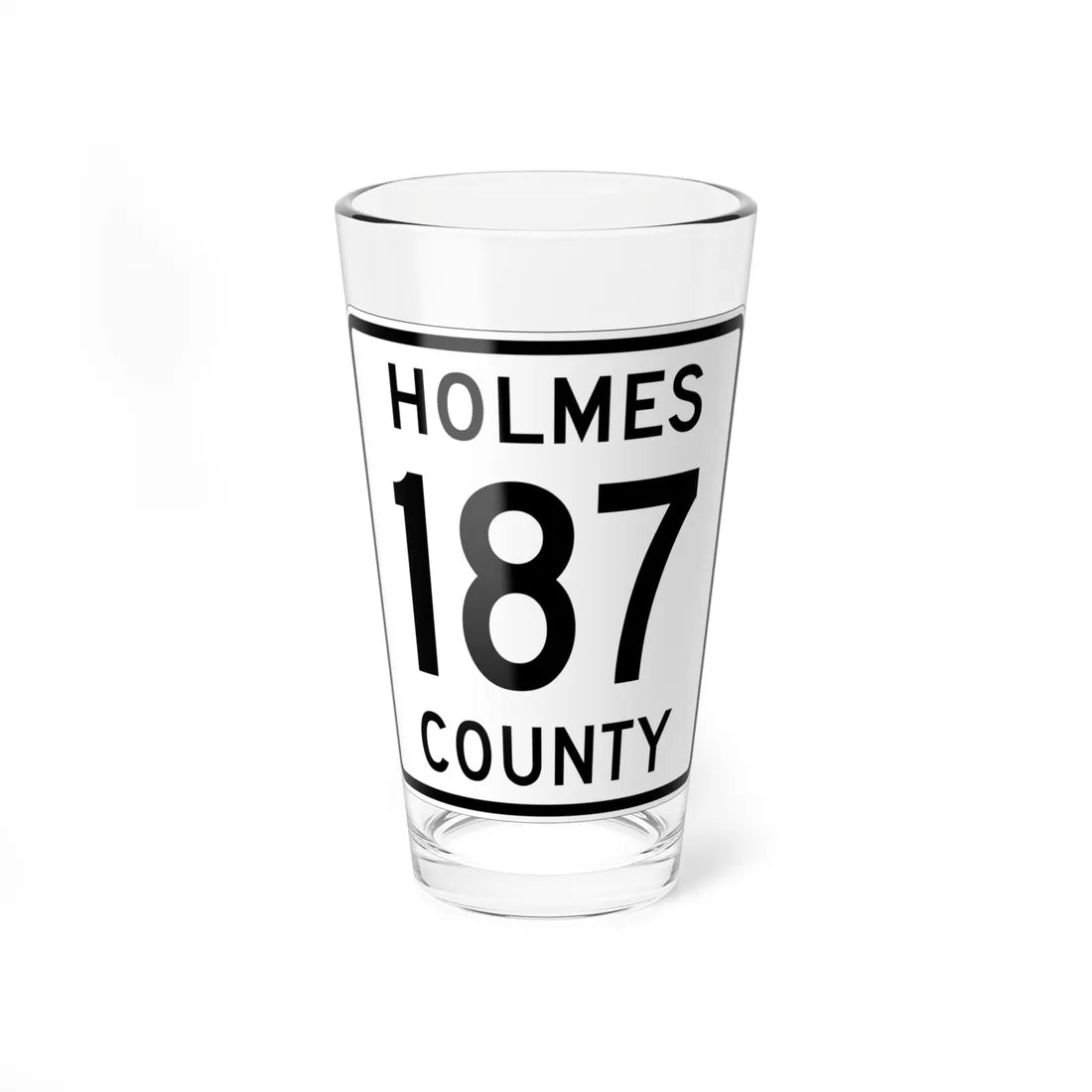 Holmes County Route 187 OH (Ohio) (Road Sign) Pint Glass 16oz 16oz - Go Mug Yourself