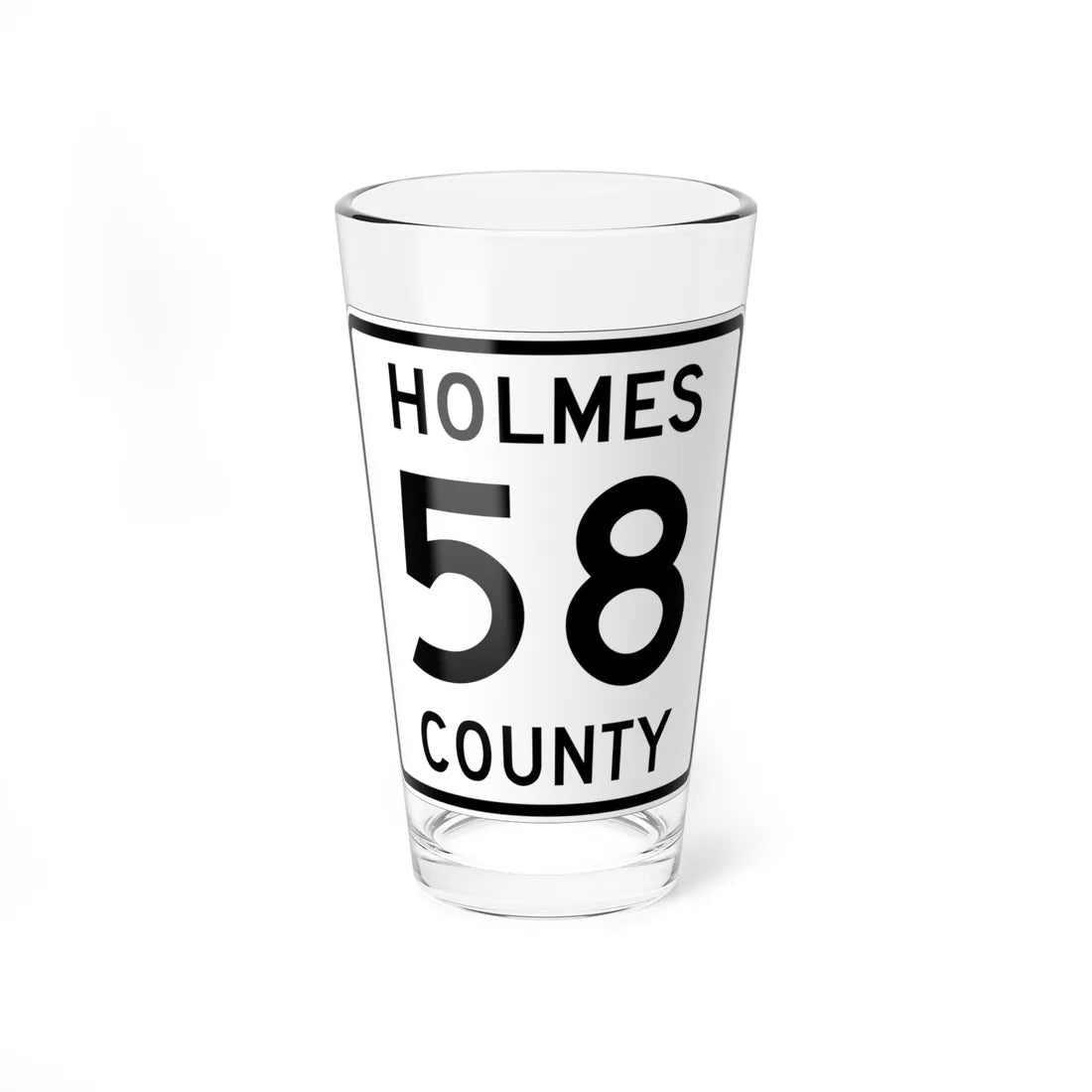 Holmes County Route 58 OH (Ohio) (Road Sign) Pint Glass 16oz 16oz - Go Mug Yourself