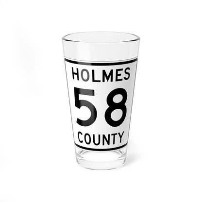 Holmes County Route 58 OH (Ohio) (Road Sign) Pint Glass 16oz 16oz - Go Mug Yourself