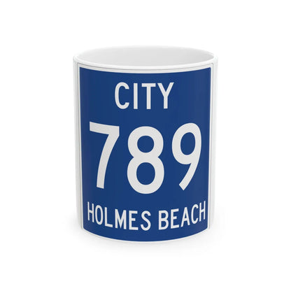 Homes beach city 789 shield (Florida) (Road Sign) White Coffee Mug 11oz - Go Mug Yourself