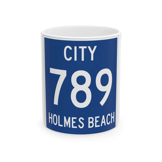 Homes beach city 789 shield (Florida) (Road Sign) White Coffee Mug 11oz - Go Mug Yourself