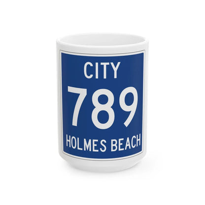 Homes beach city 789 shield (Florida) (Road Sign) White Coffee Mug 15oz - Go Mug Yourself