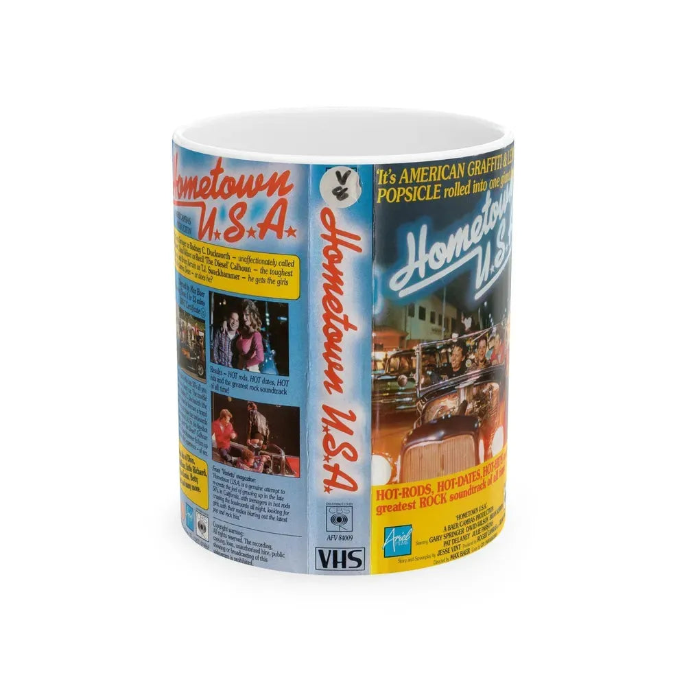 HOMETOWN USA (VHS COVER) - White Coffee Mug 11oz - Go Mug Yourself