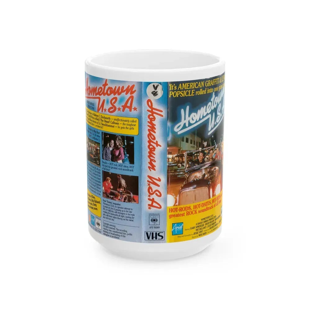 HOMETOWN USA (VHS COVER) - White Coffee Mug 15oz - Go Mug Yourself