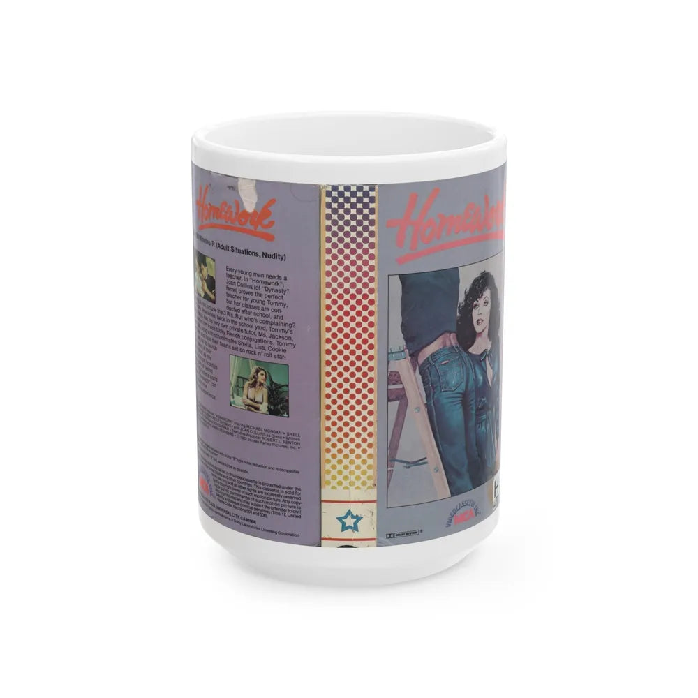 HOMEWORK (VHS COVER) - White Coffee Mug-15oz-Go Mug Yourself