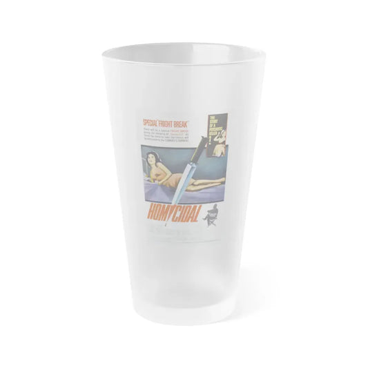 HOMICIDAL! 1961 Movie Poster - Frosted Pint Glass 16oz 16oz Frosted - Go Mug Yourself