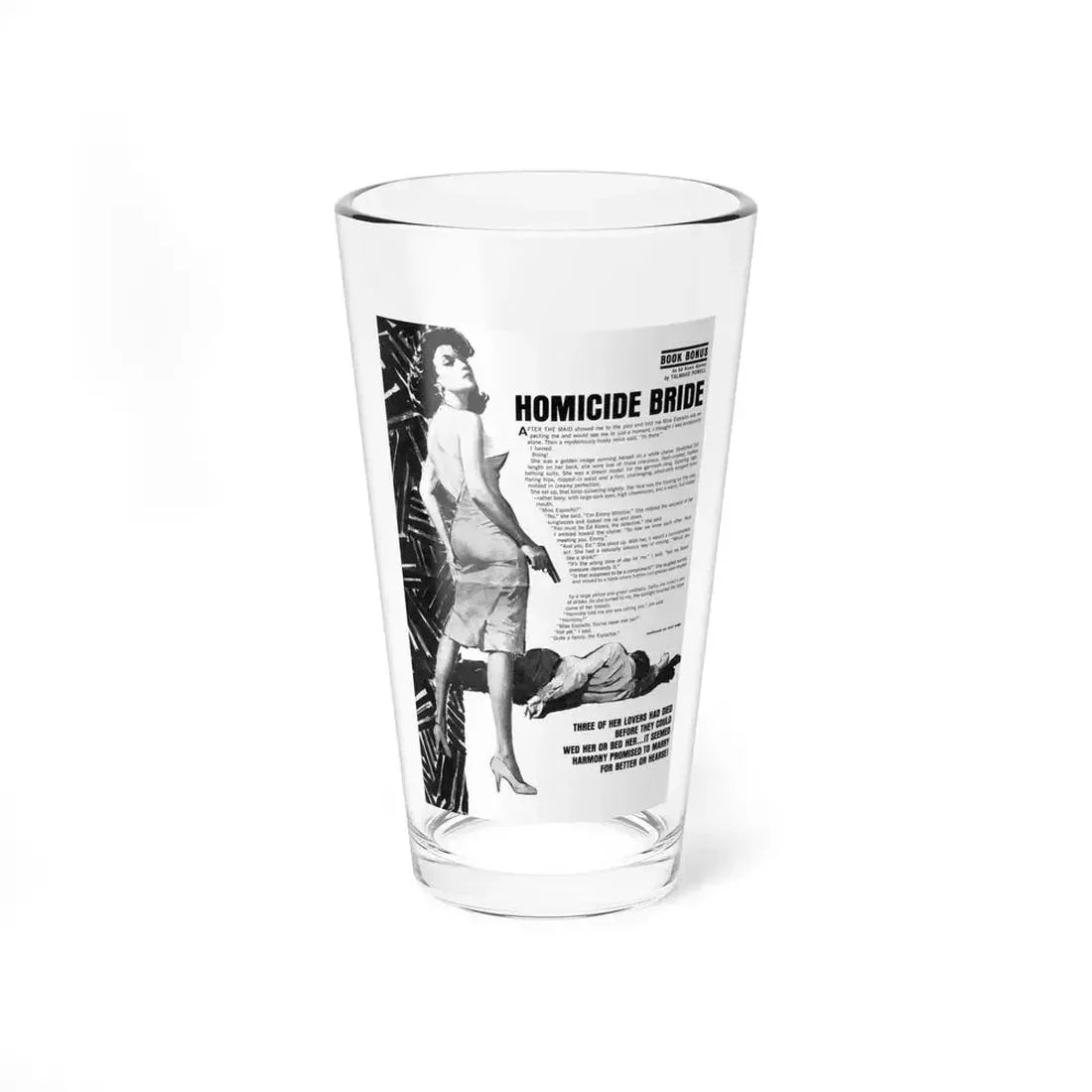 Homicide Bride, Man's magazine, March 1966 - Pint Glass 16oz 16oz - Go Mug Yourself