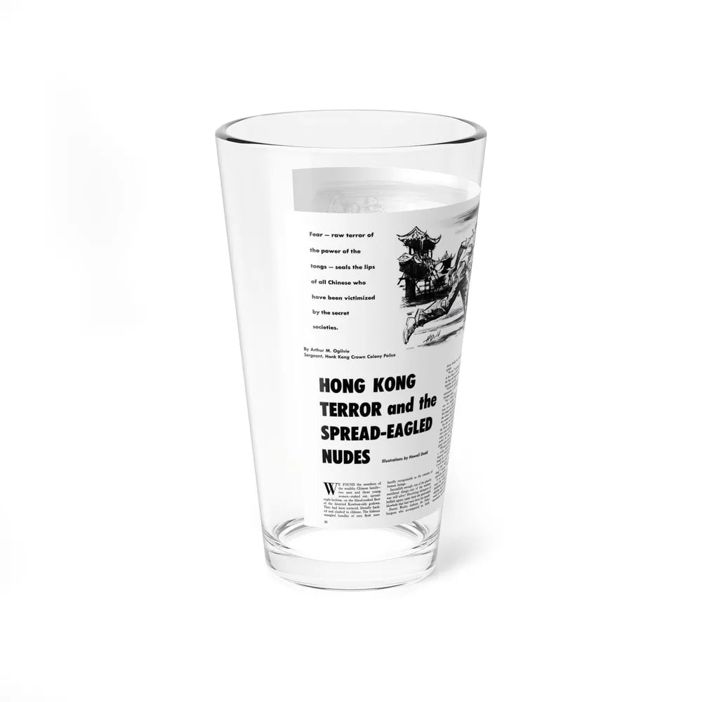 Hong Kong Terror and the Spread-Eagled Nudes, Cavalcade, September 1959 - Pint Glass 16oz-Go Mug Yourself