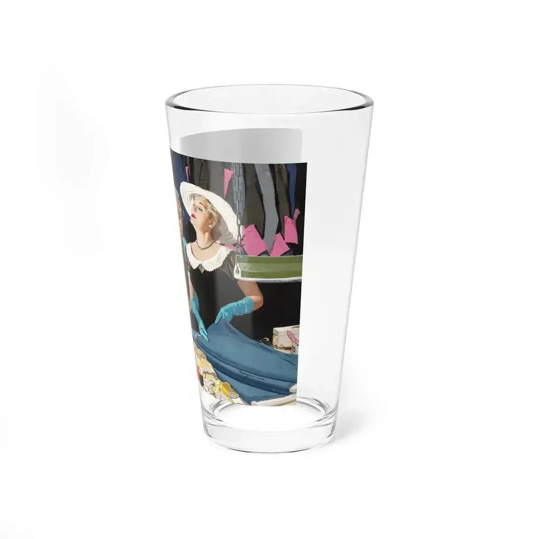 Honor of Ms. Jara, Saturday Evening Post interior illustration, circa 1958 - Pint Glass 16oz - Go Mug Yourself